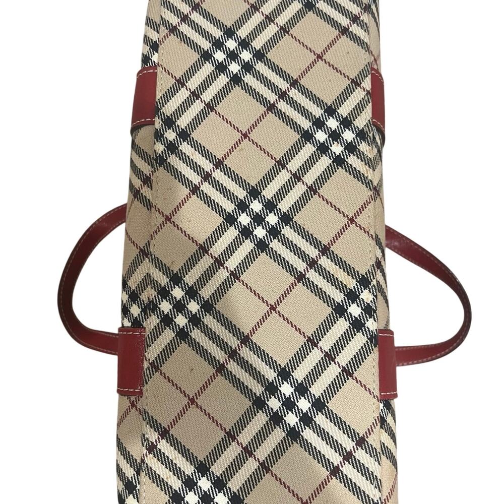 Vintage Burberry Blue Label Tote Hand Bag Nova Check Purse 12x8.5 - Picture 7 of 12